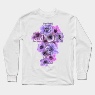 No Greater Love Than Jesus Cross With Flowers Long Sleeve T-Shirt